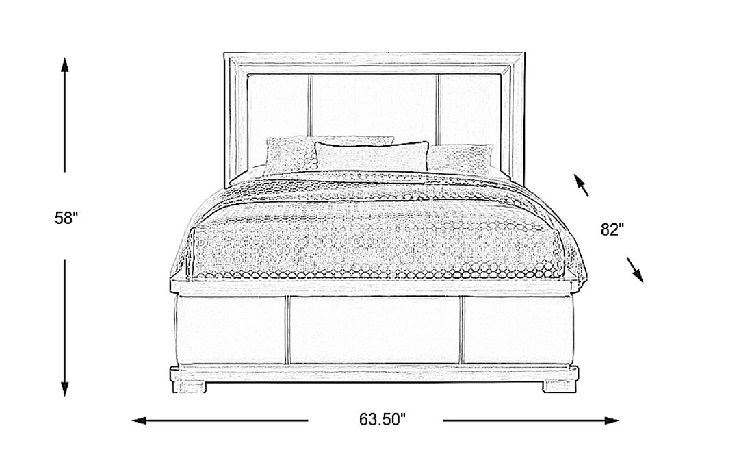 Elko Falls White 3 Pc Queen Upholstered Bed