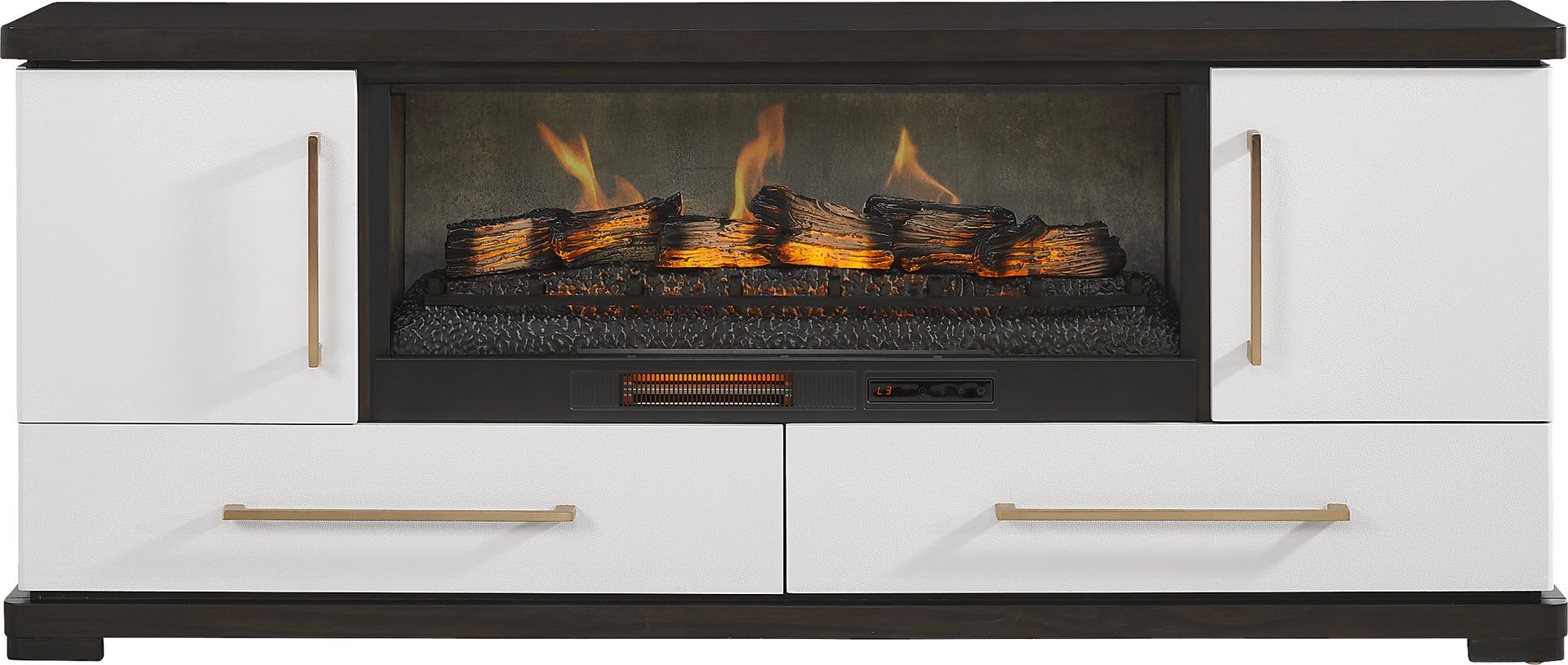 Elko Falls White 80 in. Console with Electric Log Fireplace - Image 1