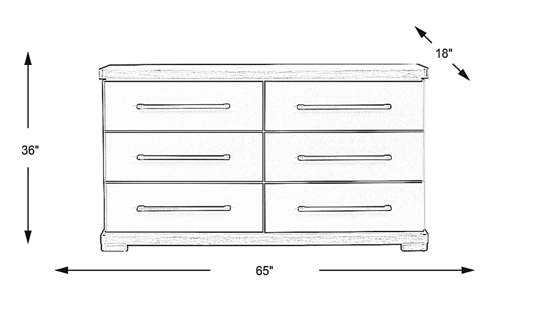 Elko Falls White Dresser