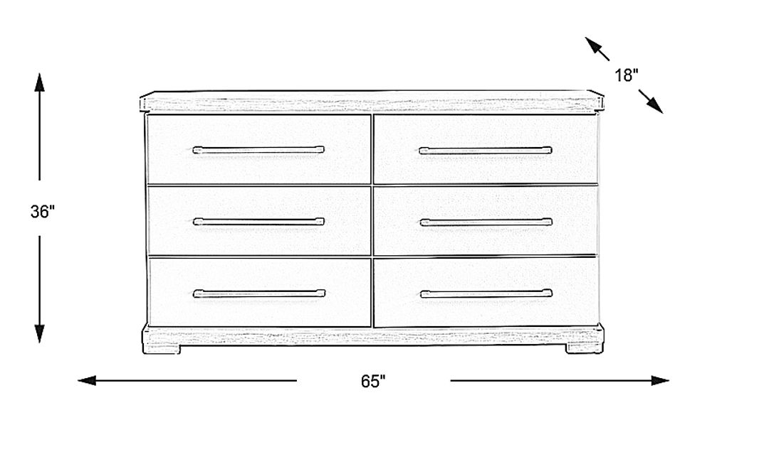Elko Falls White Dresser
