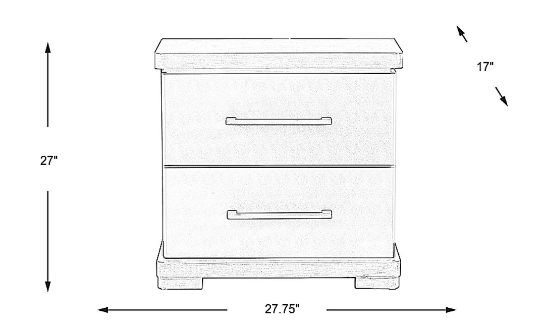 Elko Falls White Nightstand