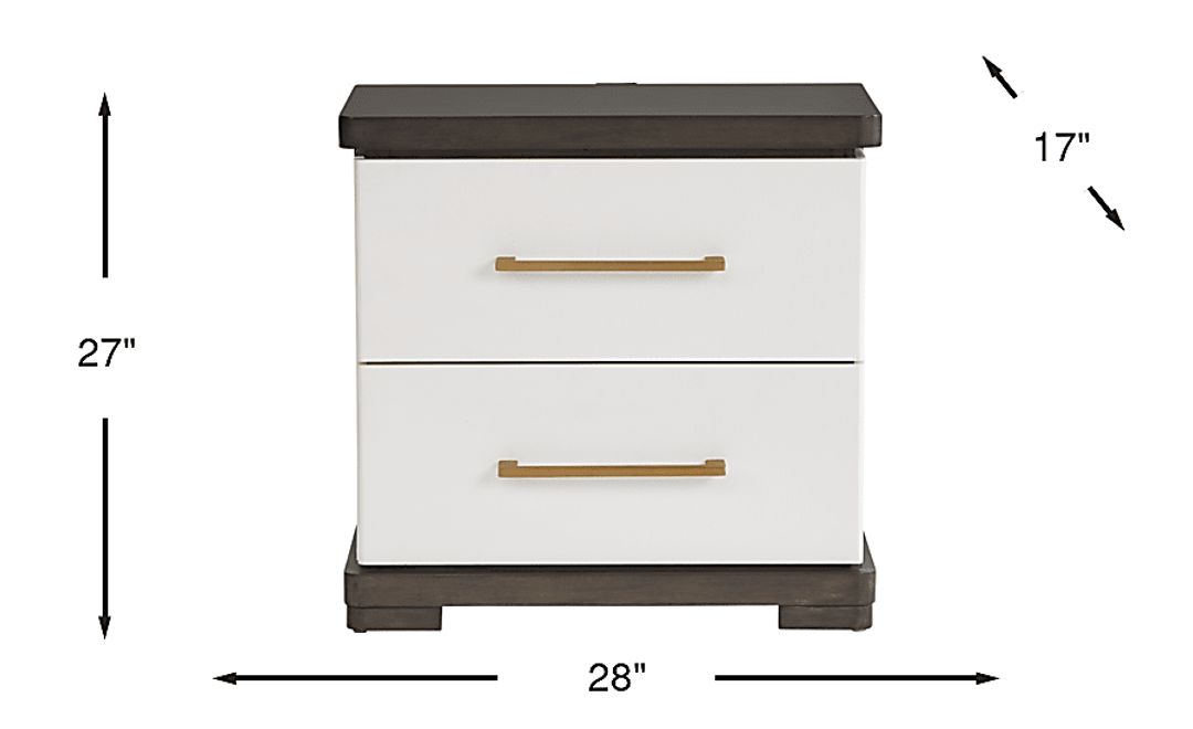 Elko Falls White Nightstand
