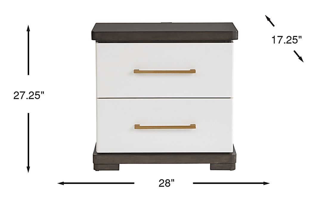 Elko Falls White Nightstand