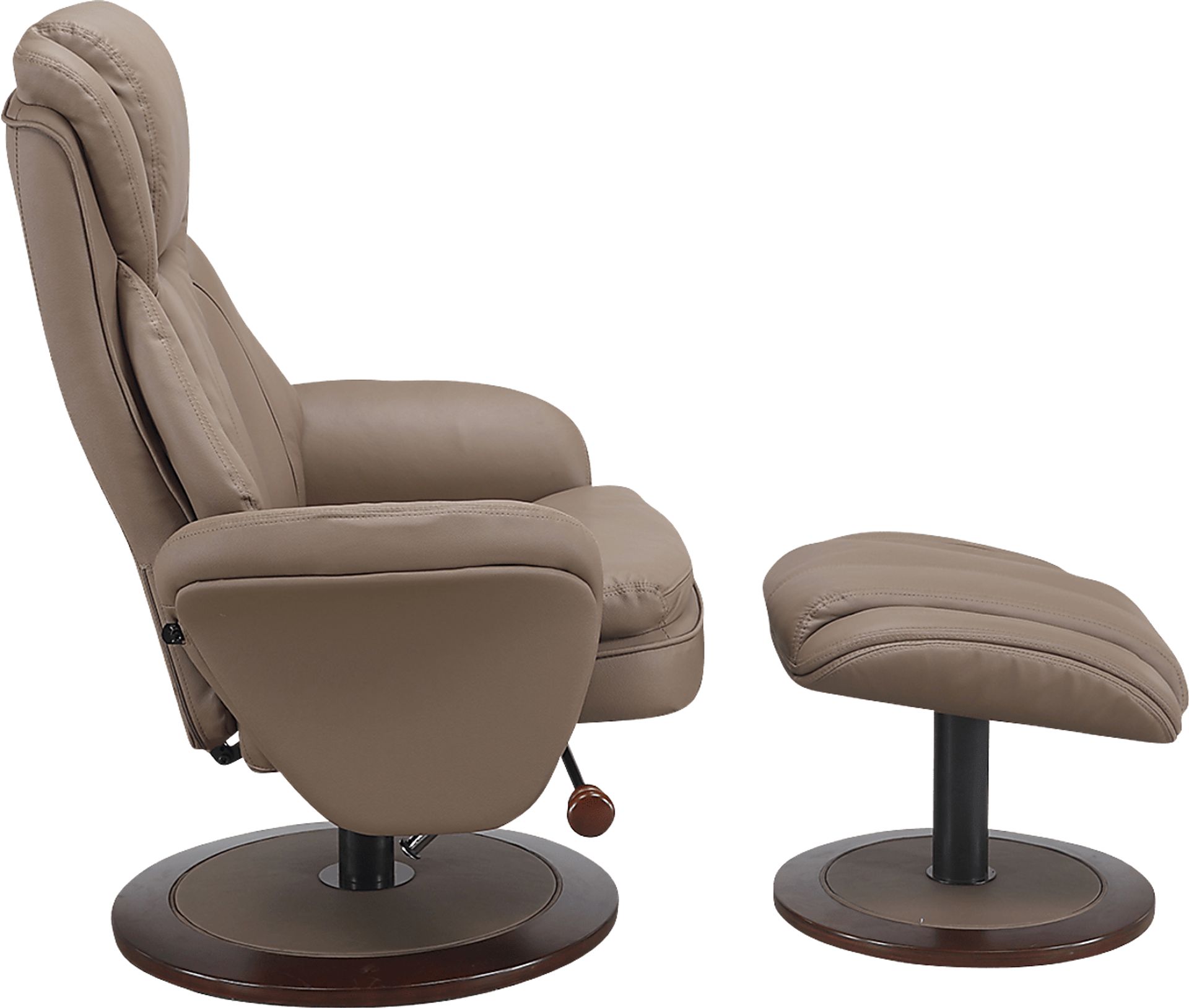 Elkton Tan Swivel Recliner & Ottoman - Image 3