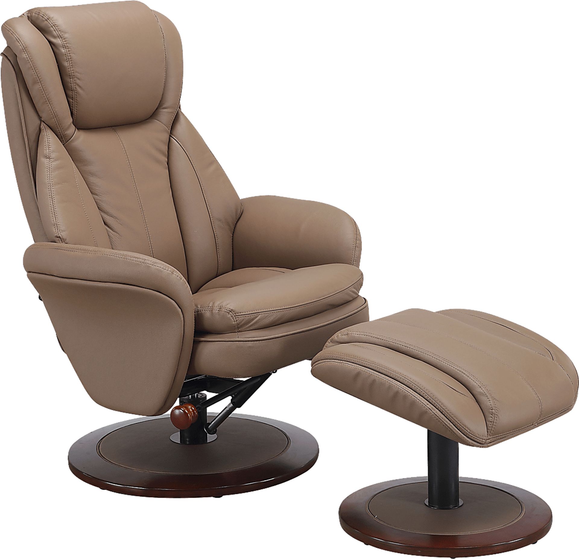 Elkton Tan Swivel Recliner & Ottoman - Image 1