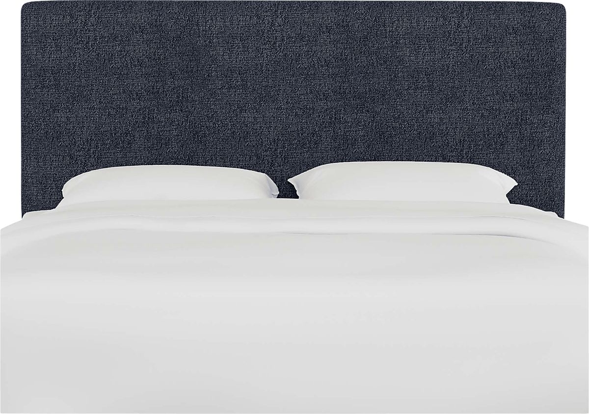Ellalynn I Dark Blue Polyester Fabric King Headboard Rooms to Go