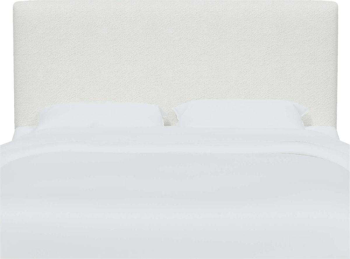 Ellalynn I White Polyester Fabric Queen Headboard Rooms to Go