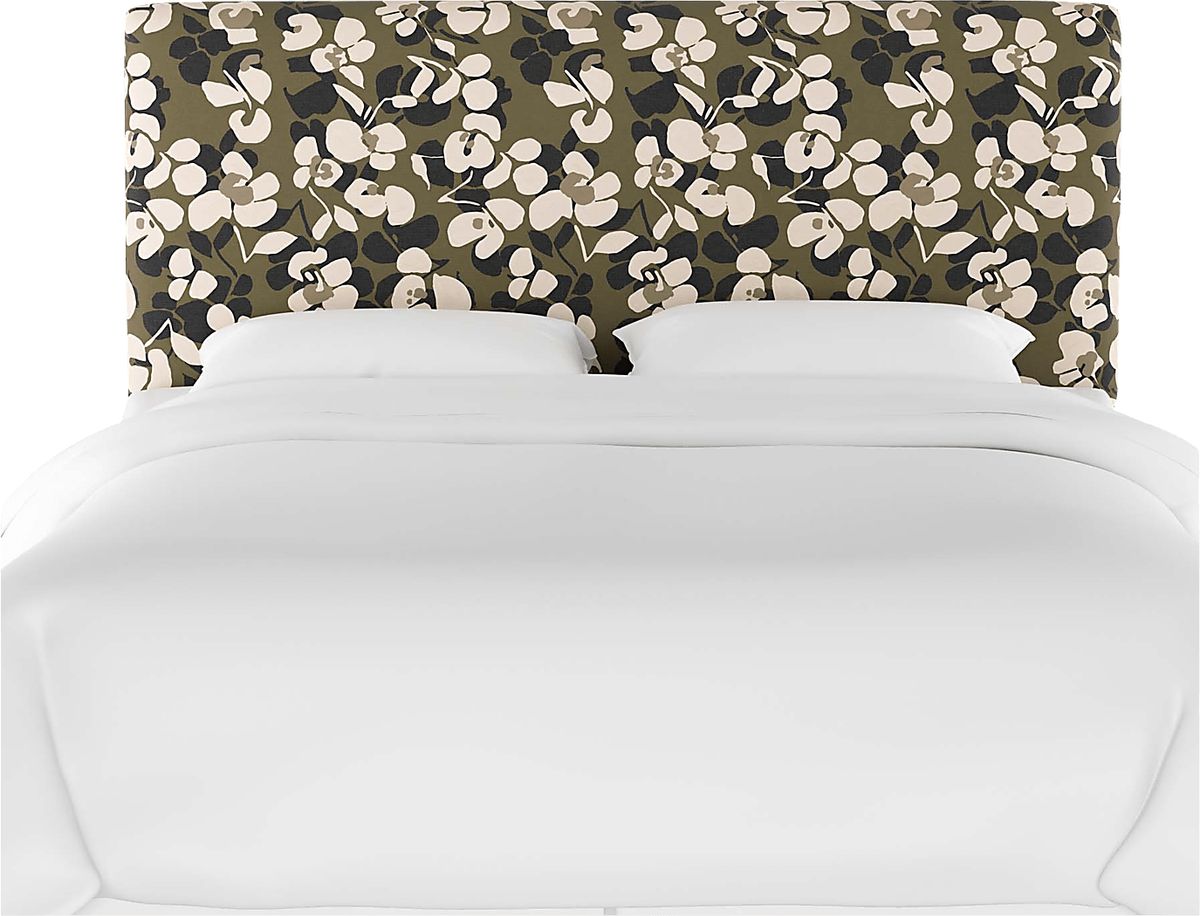 Ellalynn II Green Cotton Fabric Queen Headboard Rooms to Go