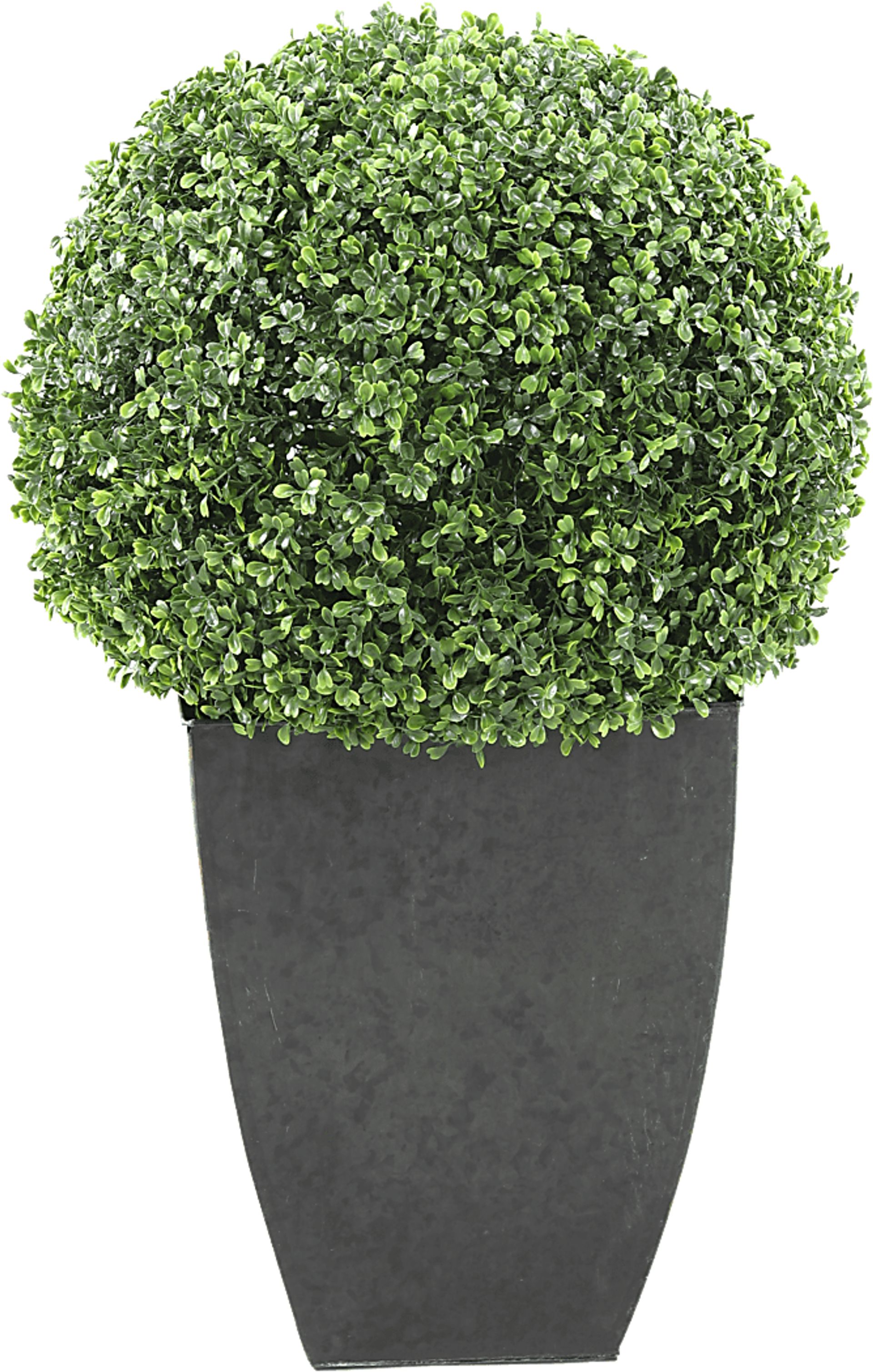 Elland Green 28 in. Artificial Boxwood Ball in Metal Planter - Image 1