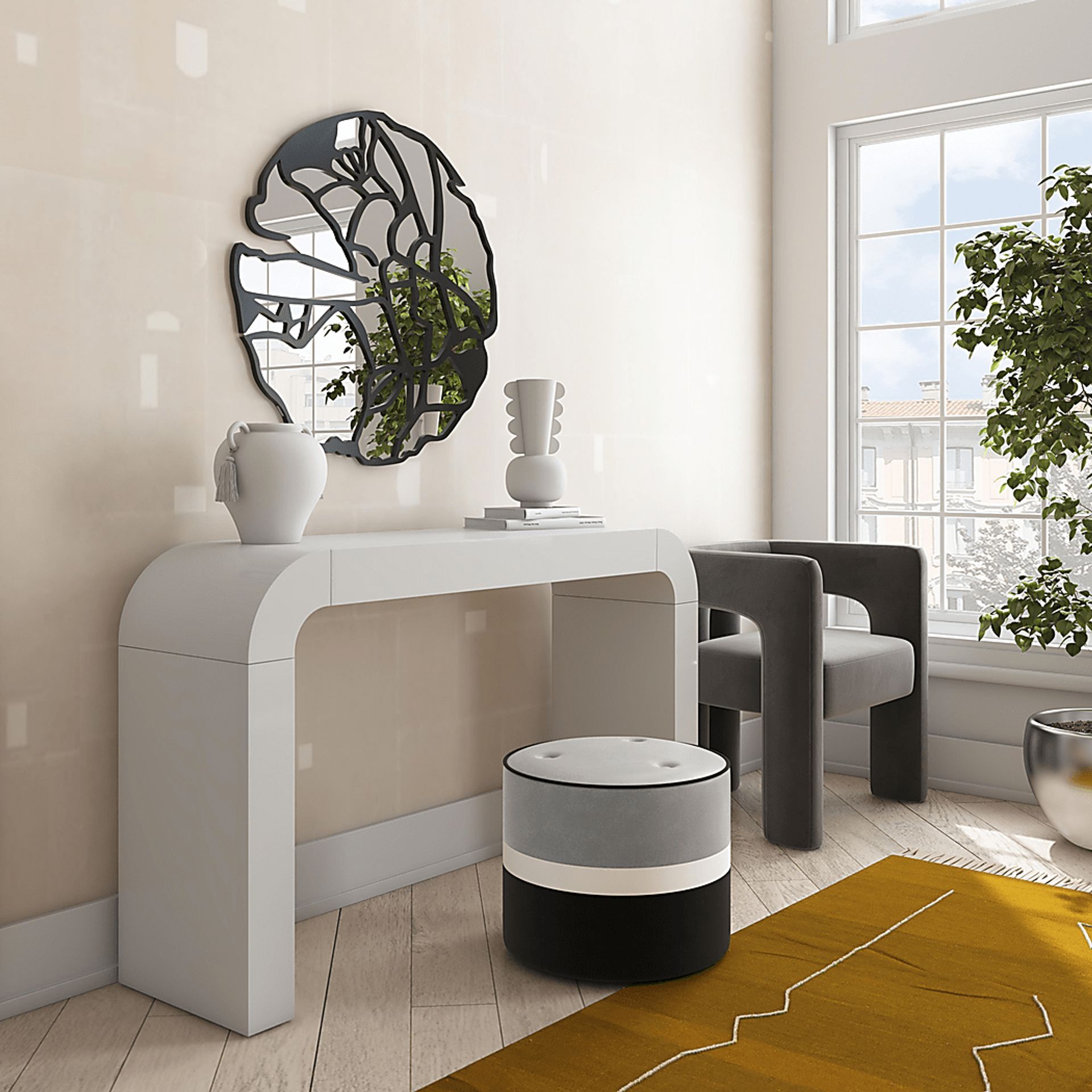 Ellaree Gray Ottoman - Image 2