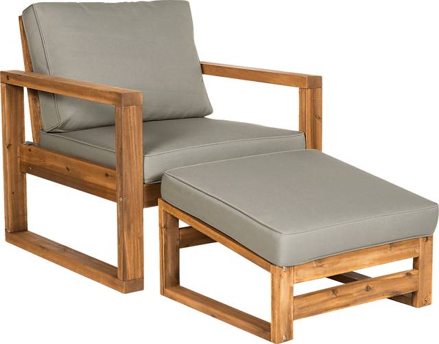 Ellaview Gray Outdoor Chair and Ottoman - Thumbnail - Image 1