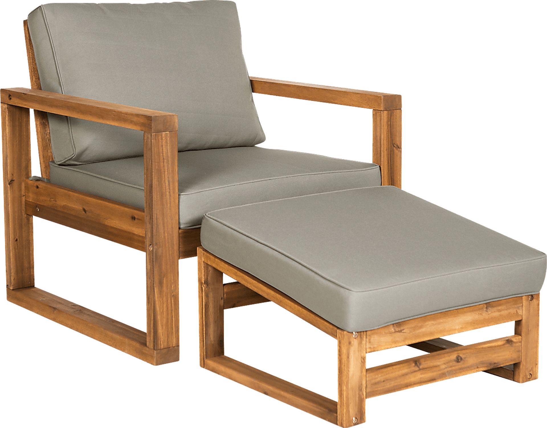 Ellaview Gray Outdoor Chair and Ottoman - Image 1