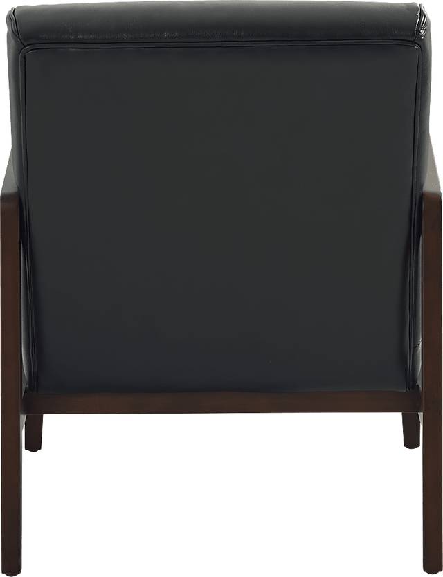 Ellenwood Black Leather Accent Chair - Thumbnail - Image 3