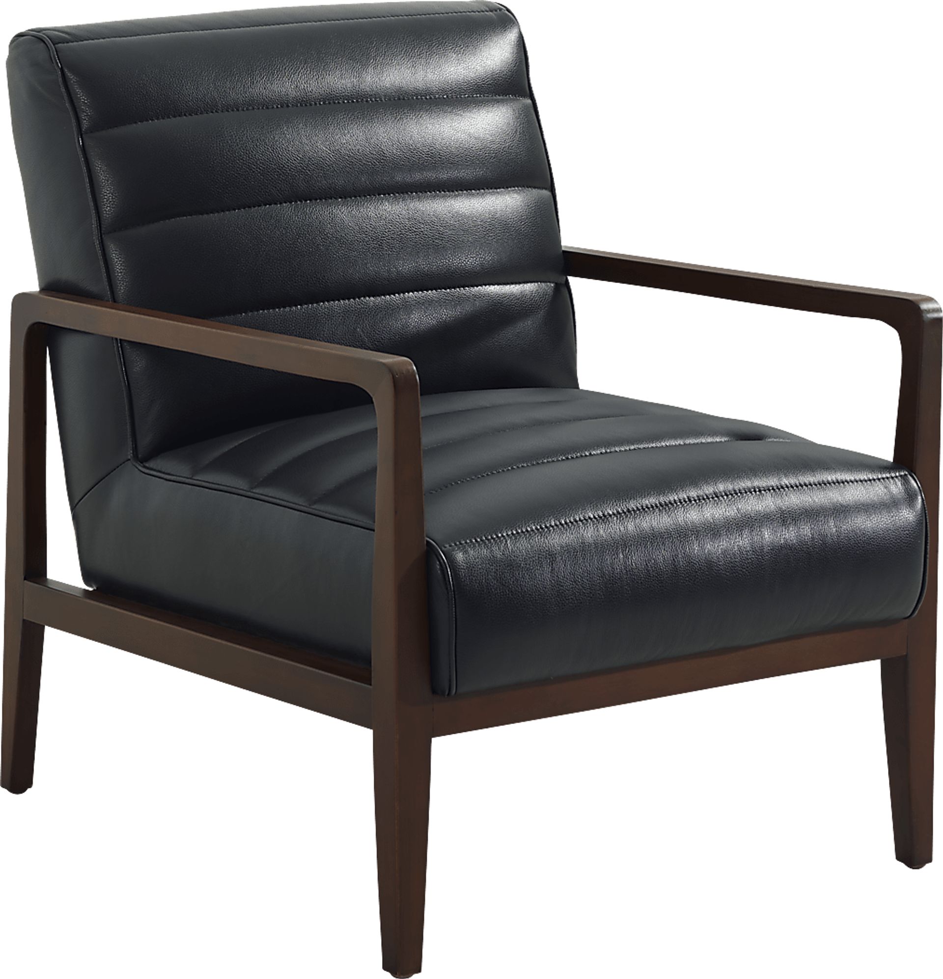 Ellenwood Black Leather Accent Chair - Image 1