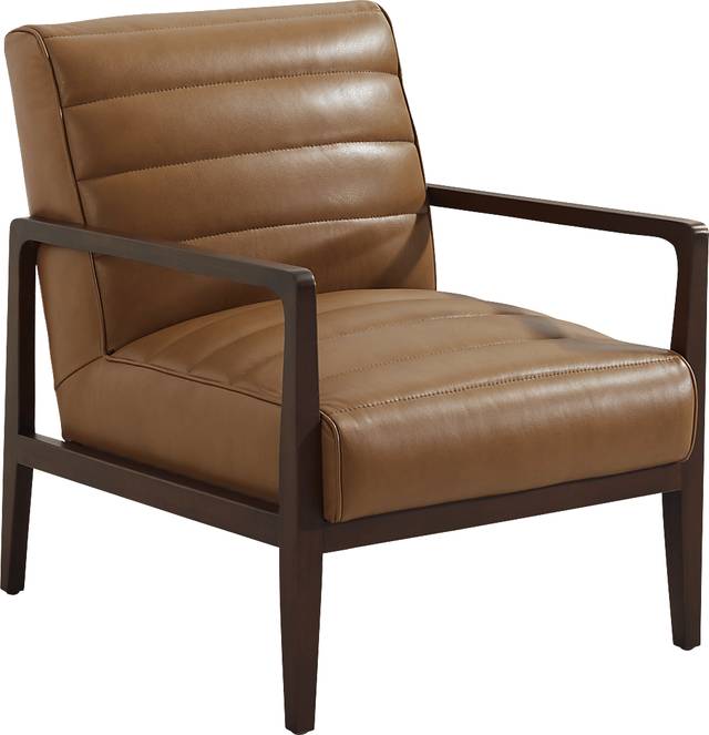 Ellenwood Saddle Leather Accent Chair - Thumbnail - Image 1