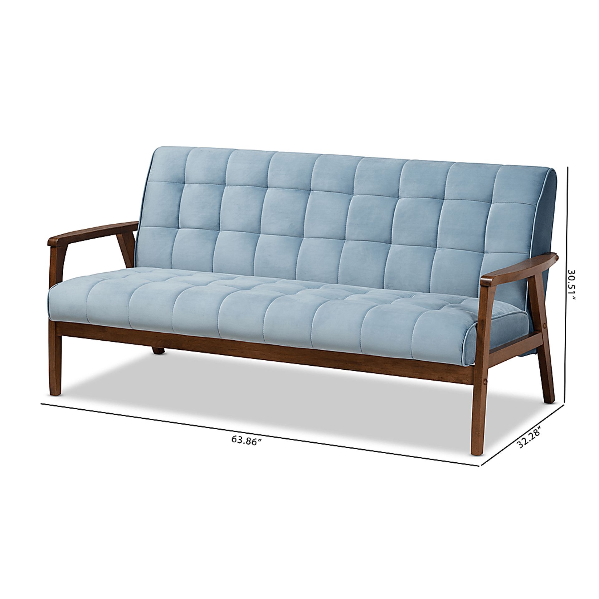 Ellesmere Light Blue Settee - Image 9