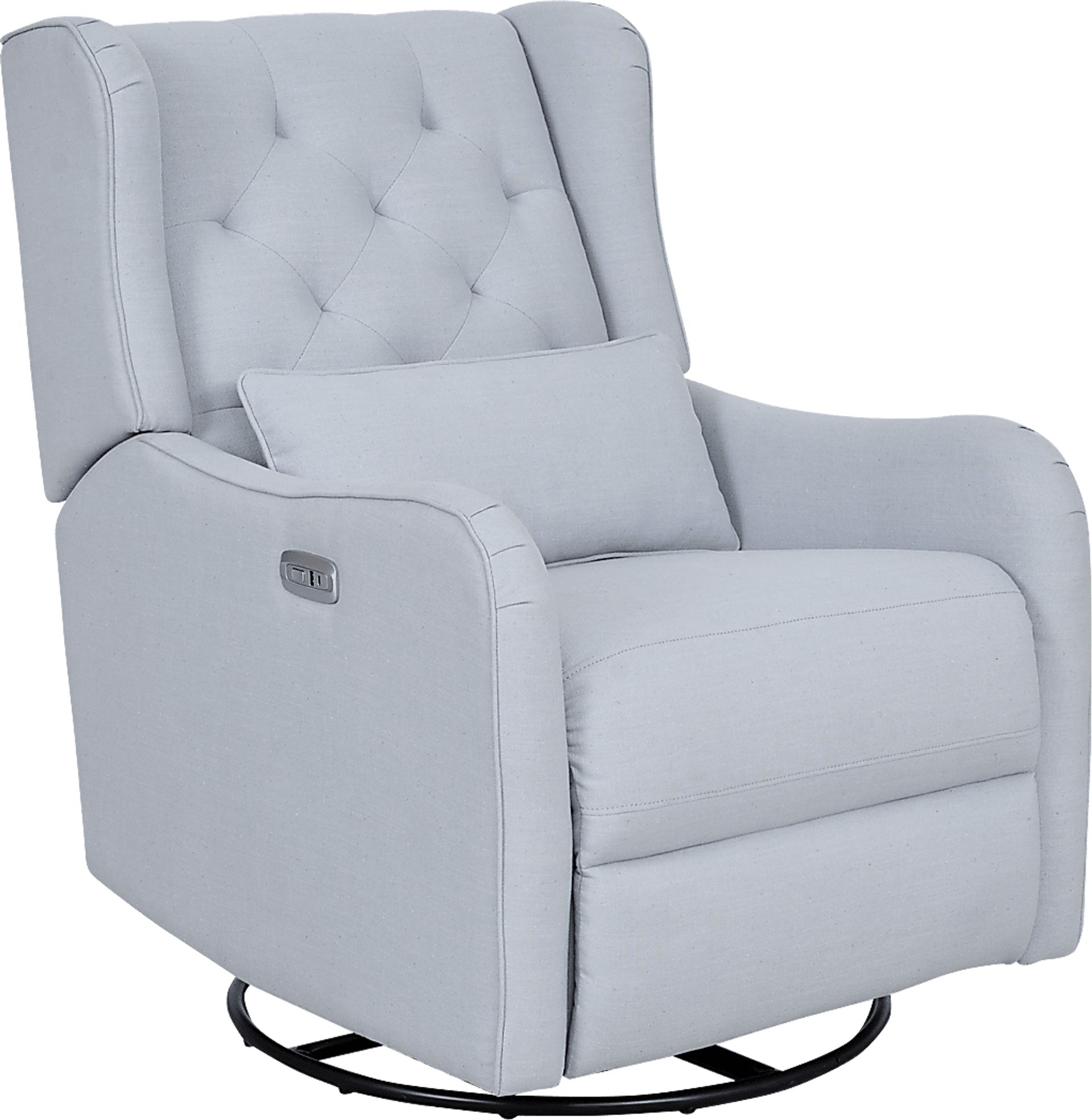 Ellie May Light Blue Power Glider Recliner with Swivel - Image 3