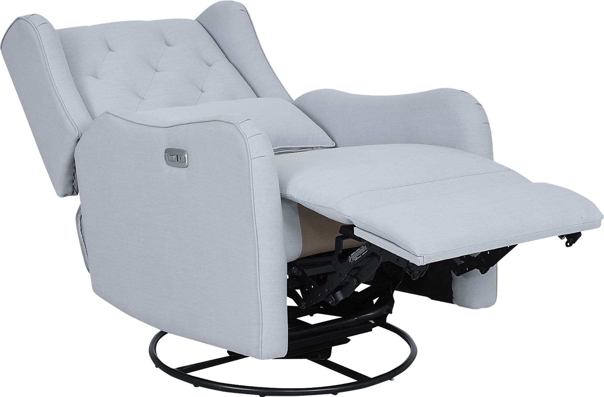 Ellie May Light Blue Power Glider Recliner with Swivel - Image 4