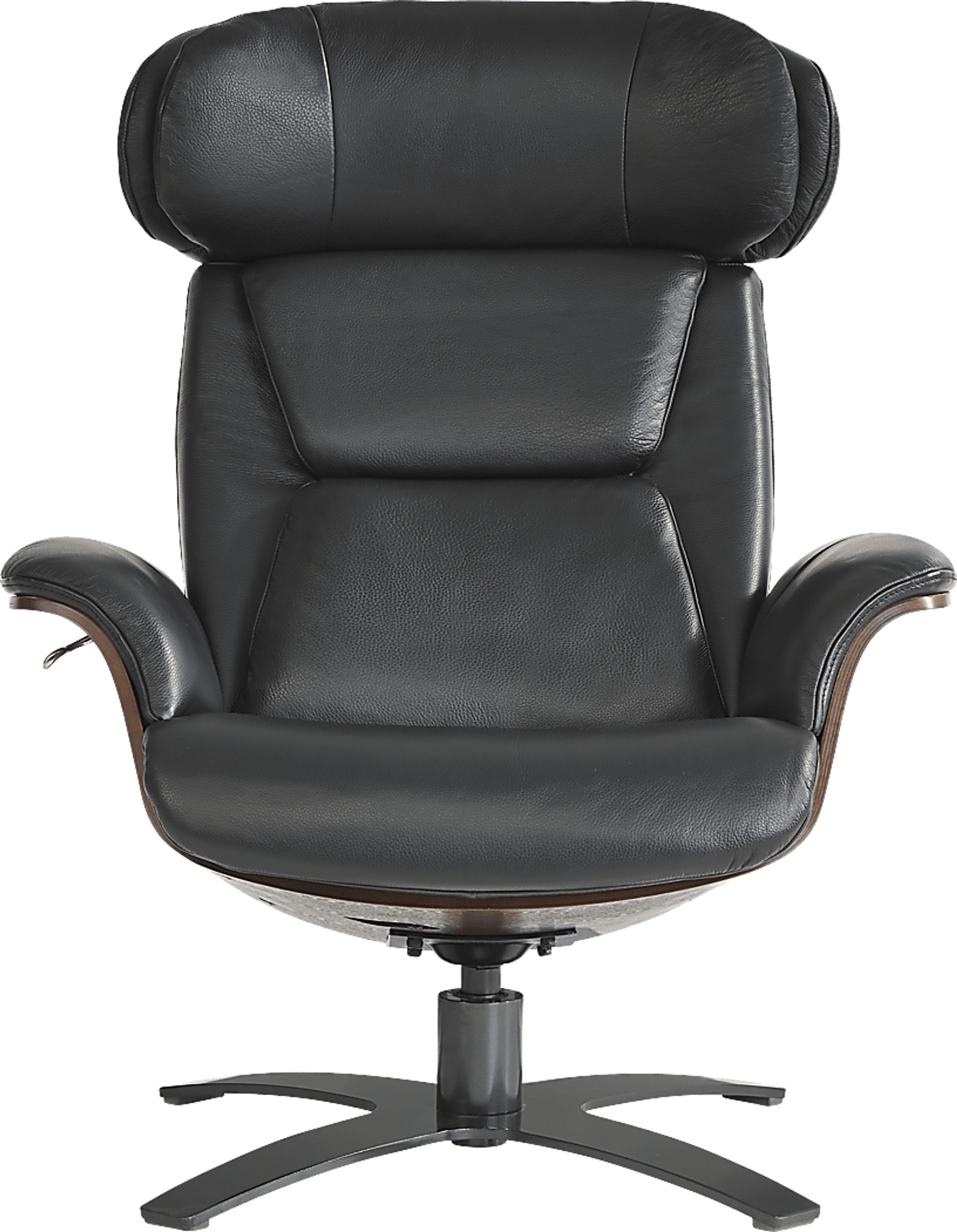 Elliot Black Reclining Leather Swivel Chair - Image 2