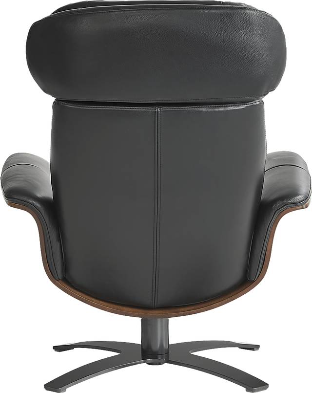 Elliot Black Reclining Leather Swivel Chair - Thumbnail - Image 3