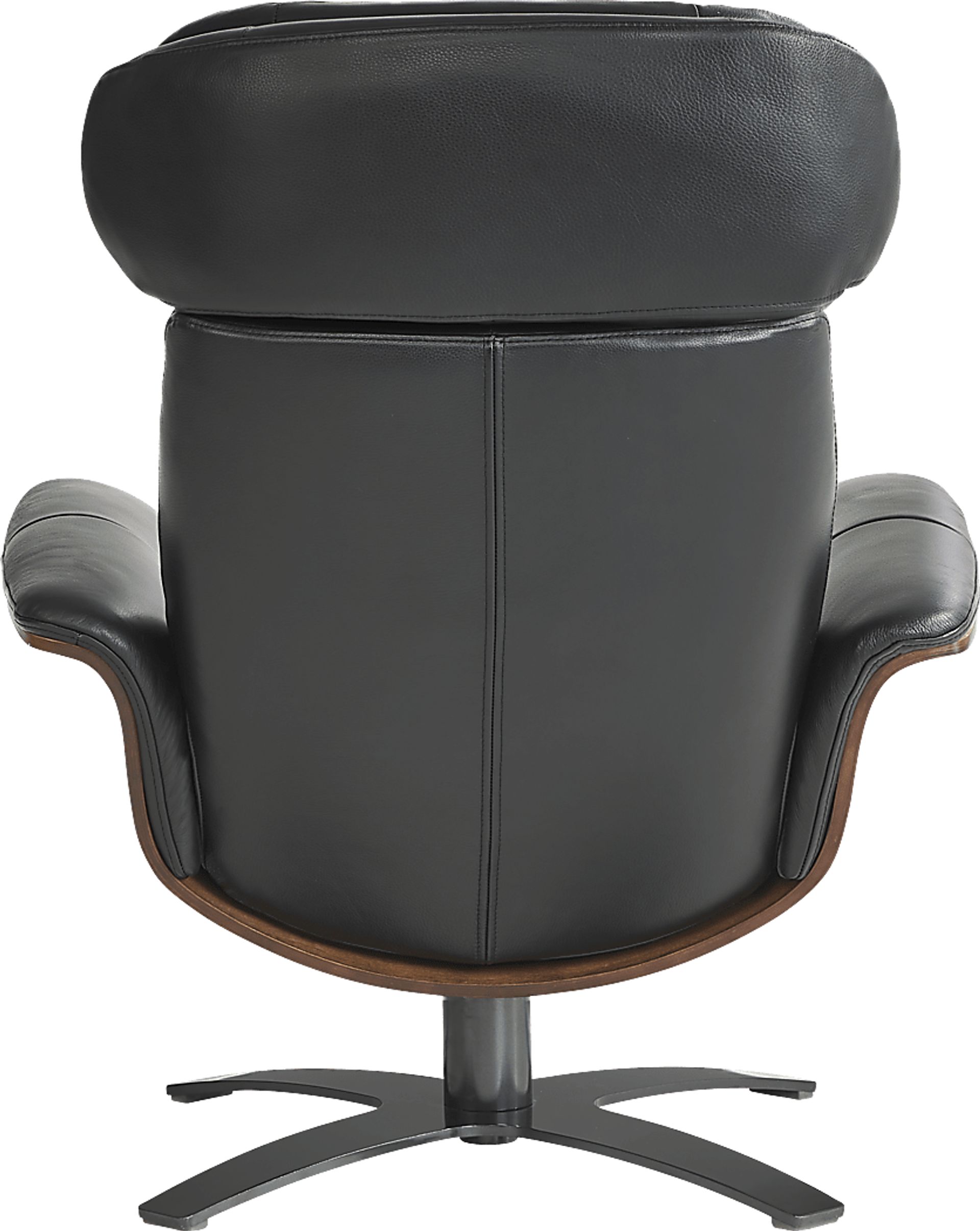 Elliot Black Reclining Leather Swivel Chair - Image 3