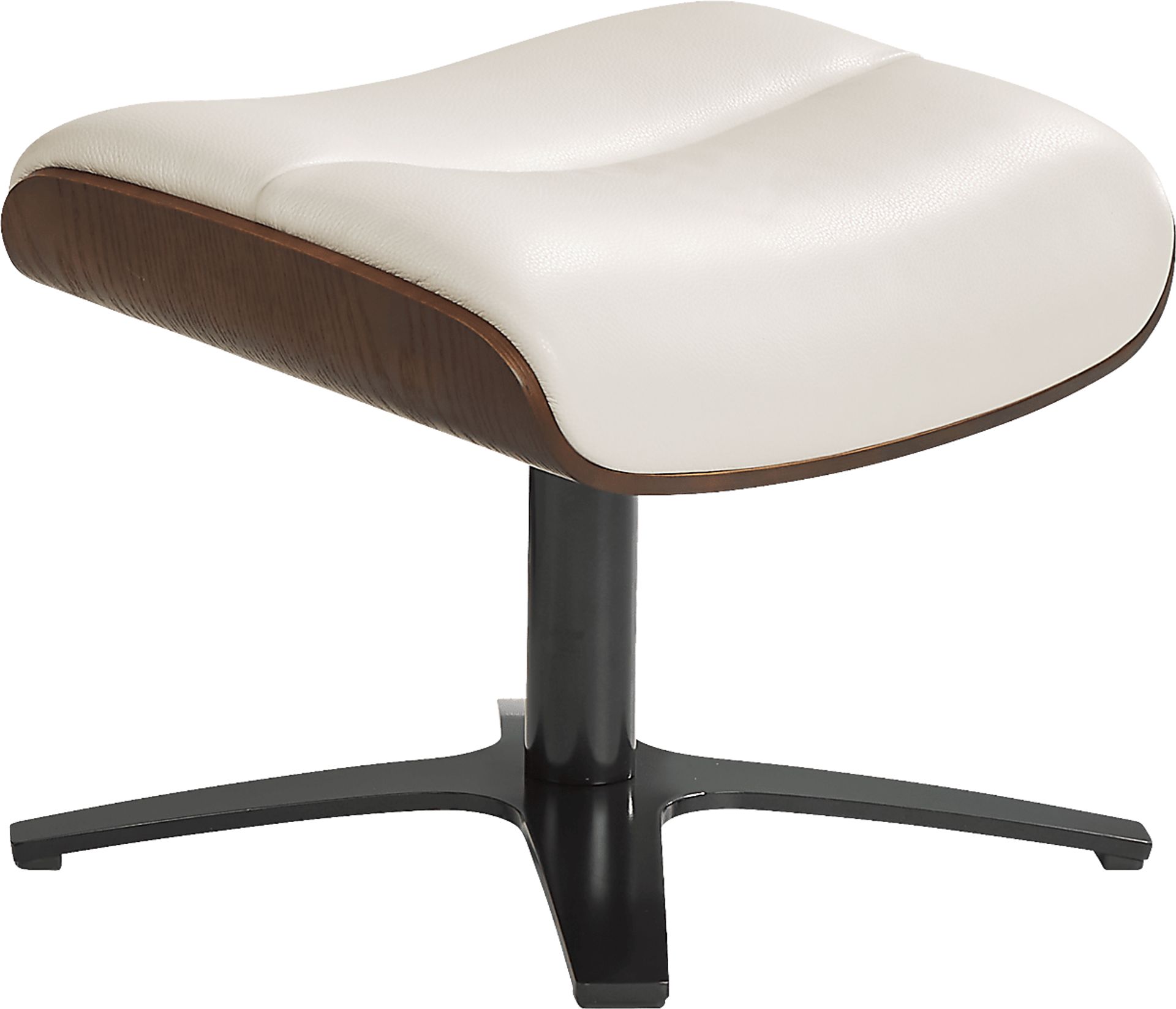 Elliot Ivory Leather Ottoman - Image 2