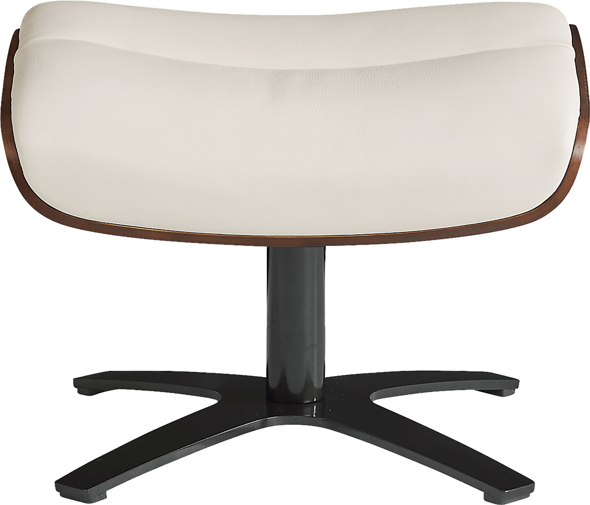 Elliot Ivory Leather Ottoman - Image 1