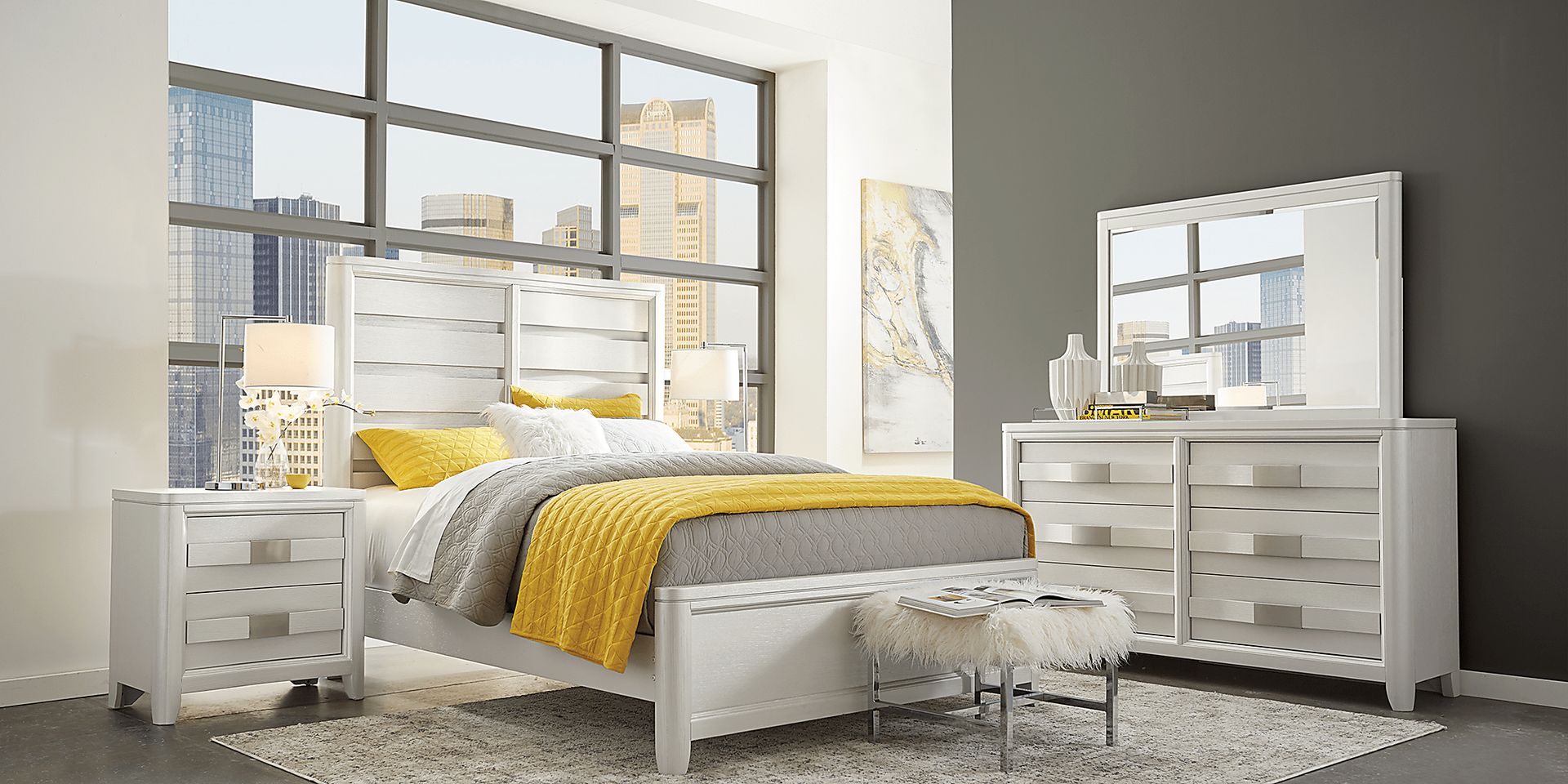 Elliot Park Platinum 3 Pc King Panel Bed - Image 2