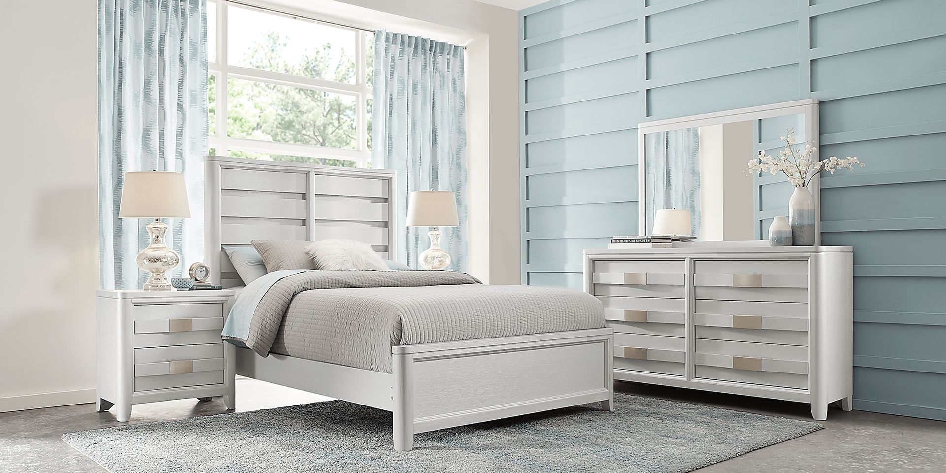 Elliot Park Platinum 7 Pc Queen Panel Bedroom - Image 2