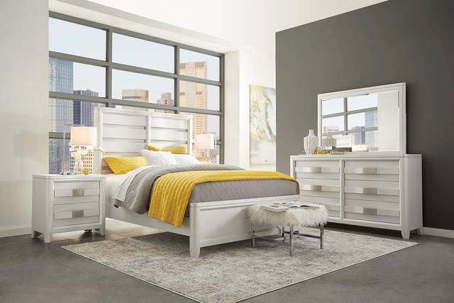Elliot Park Platinum 7 Pc Queen Panel Bedroom - Thumbnail - Image 1