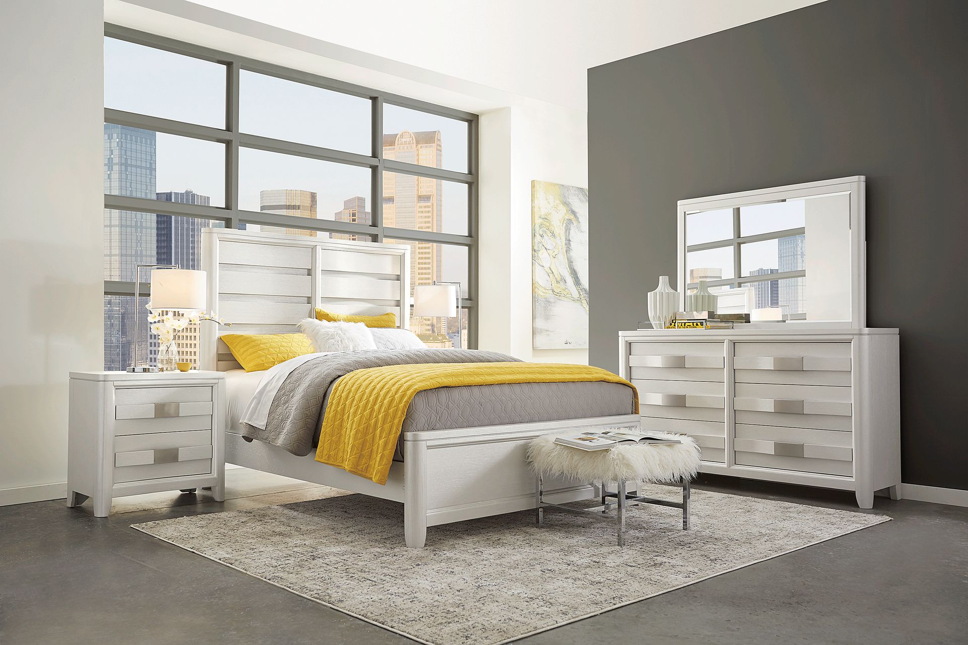 Elliot Park Platinum 7 Pc Queen Panel Bedroom - Image 1