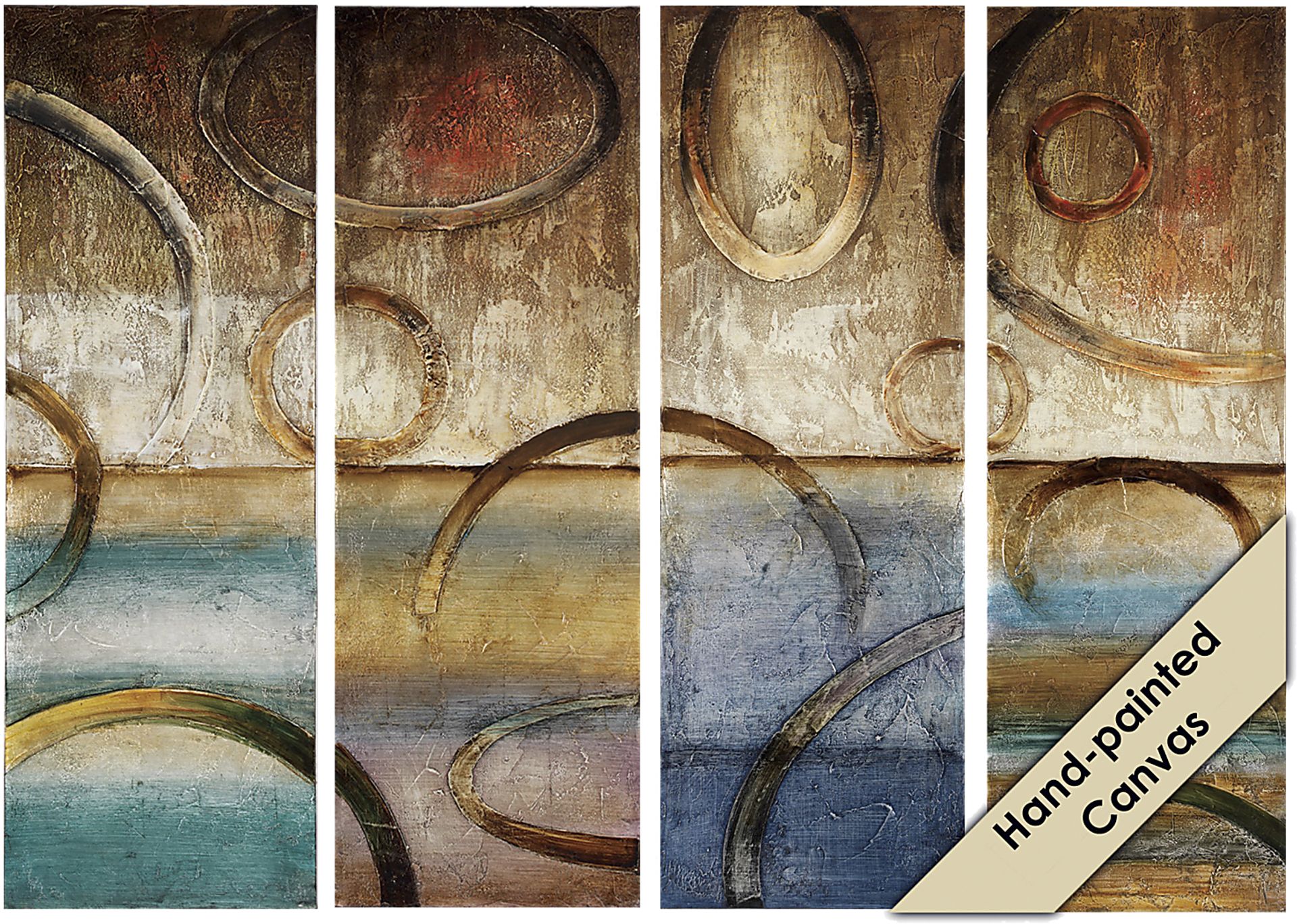 Elliptical Shapes Set of 4 Canvas Artwork - Image 1