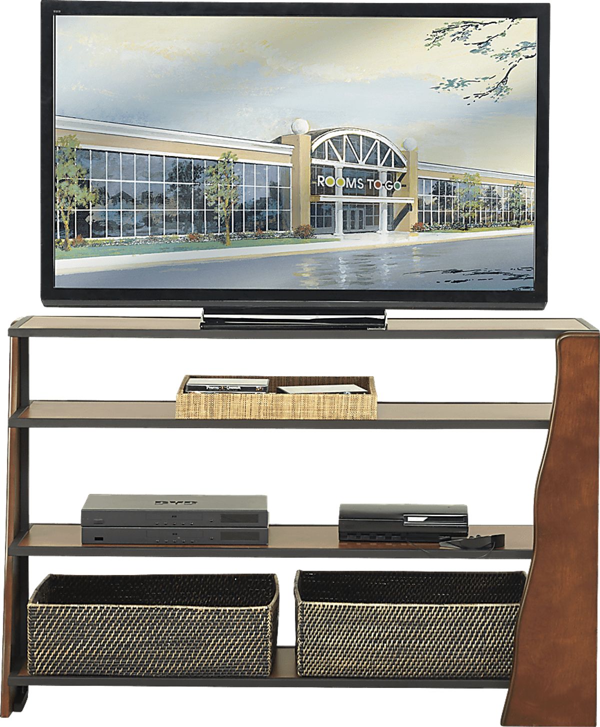 Elliston Brown Dark Wood Console | Rooms to Go