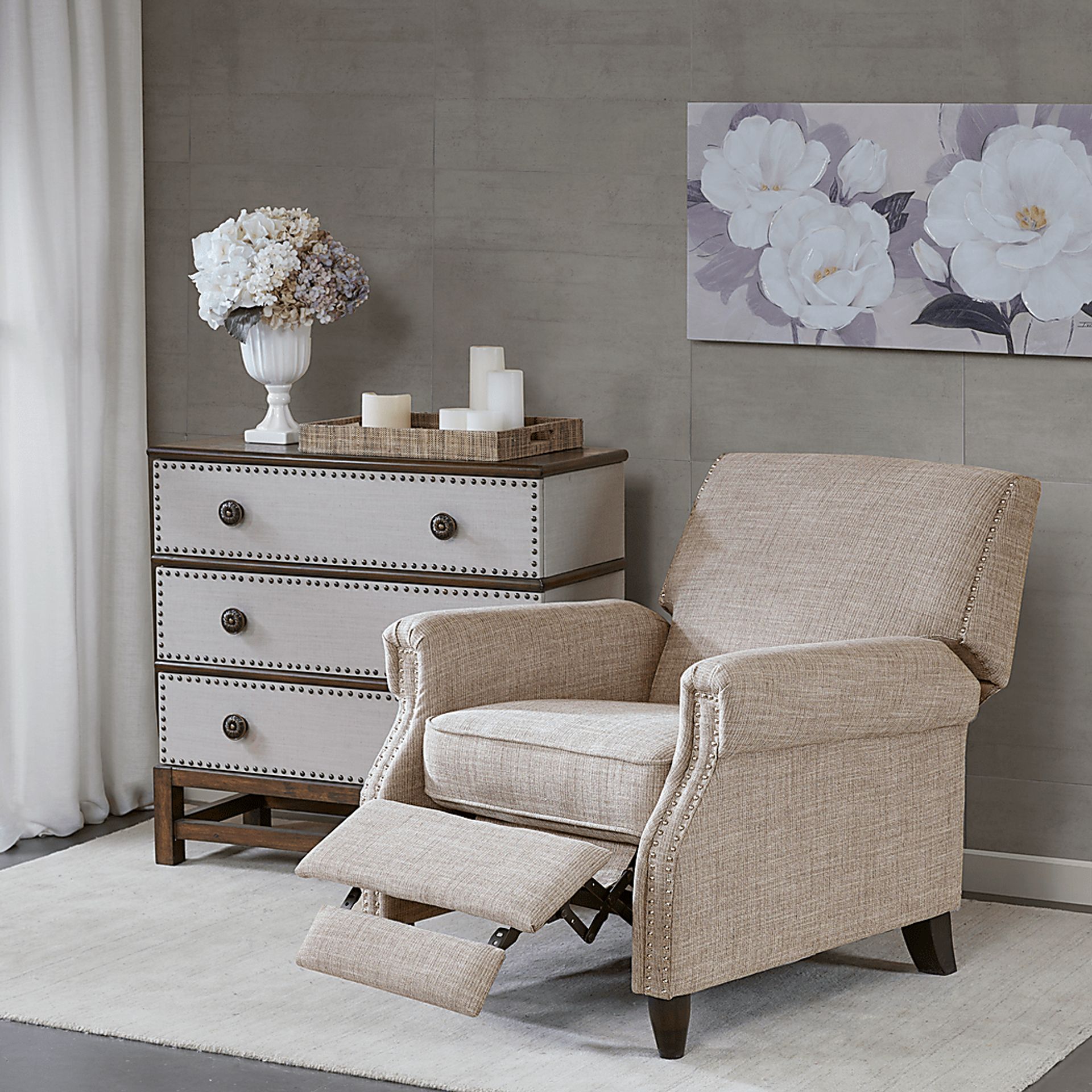 Ellon Sand Pushback Recliner - Image 8