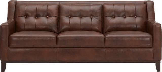 Ellora Brown Leather Sofa - Thumbnail - Image 1