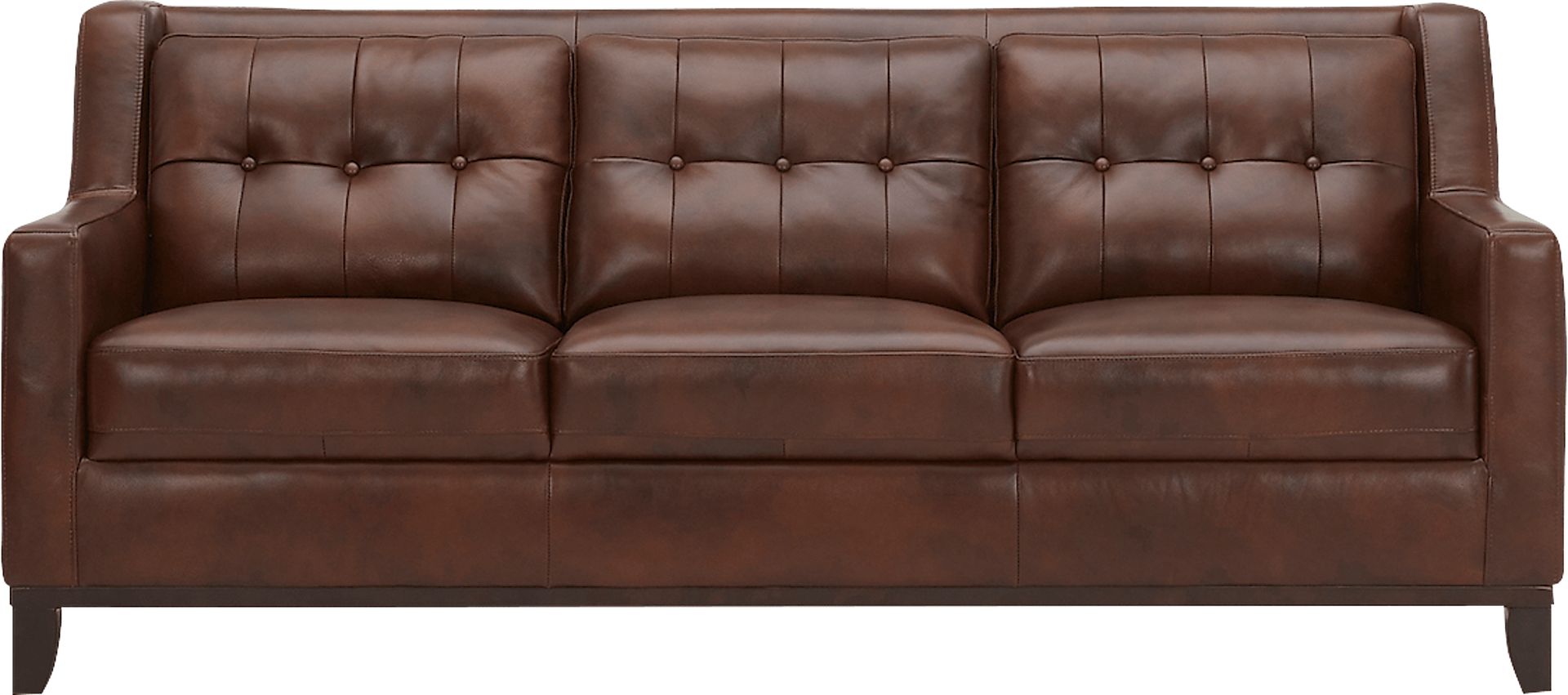 Ellora Brown Leather Sofa - Image 1