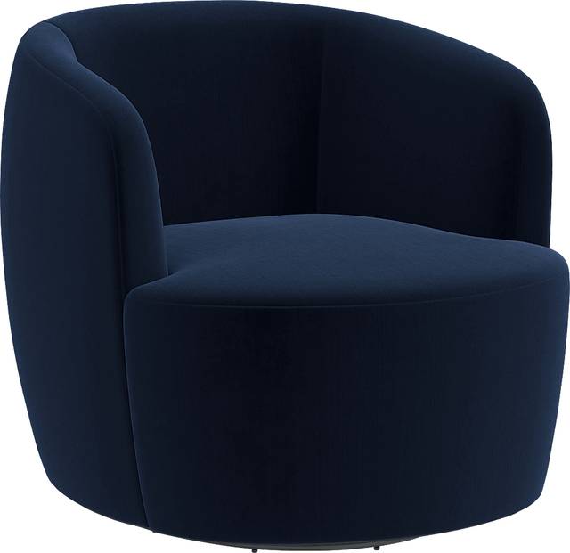 Elloran Blue Swivel Accent Chair - Thumbnail - Image 1