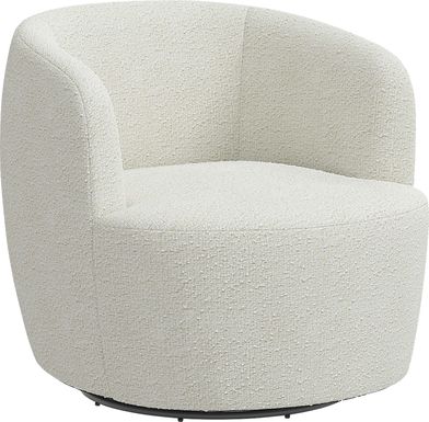 Elloran White Swivel Accent Chair