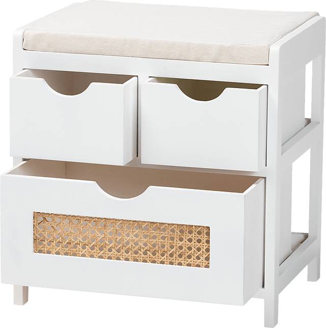 Ellortina White Storage Bench - Thumbnail - Image 4
