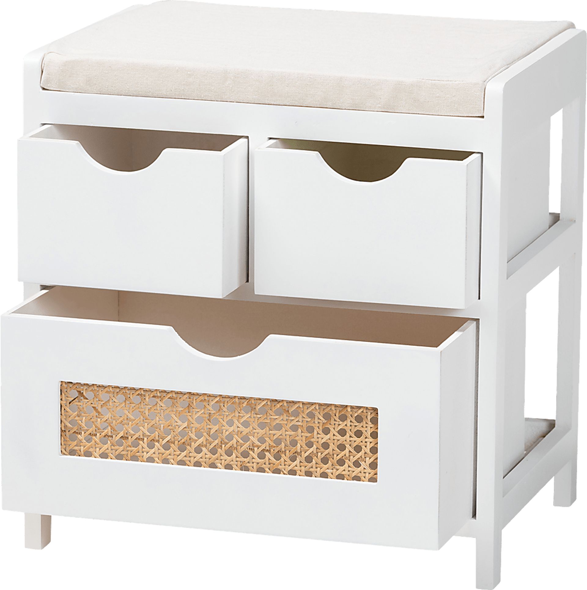 Ellortina White Storage Bench - Image 4