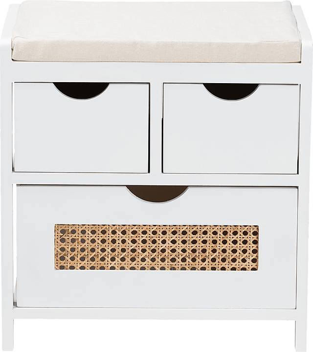 Ellortina White Storage Bench - Thumbnail - Image 5