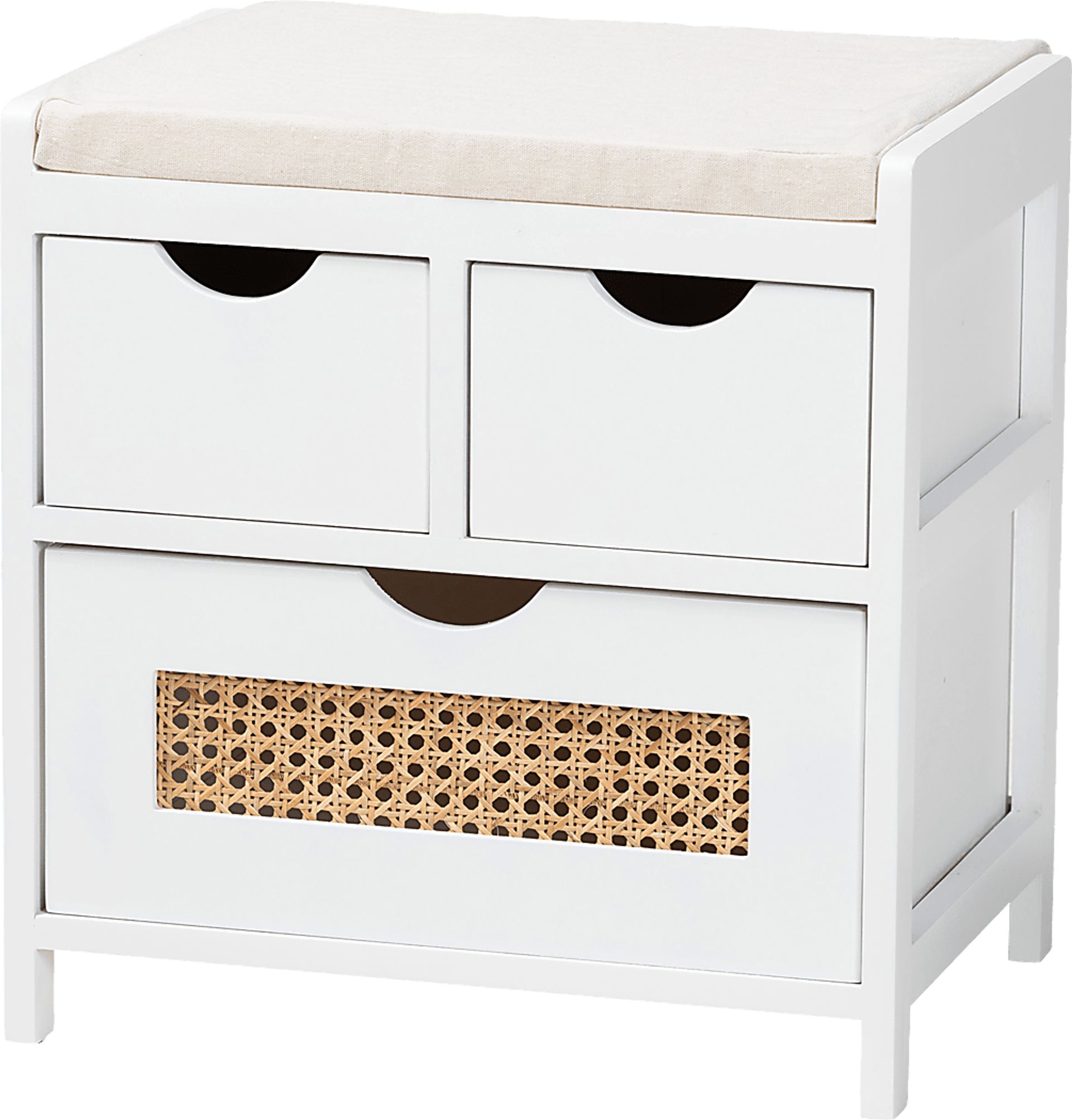 Ellortina White Storage Bench - Image 1