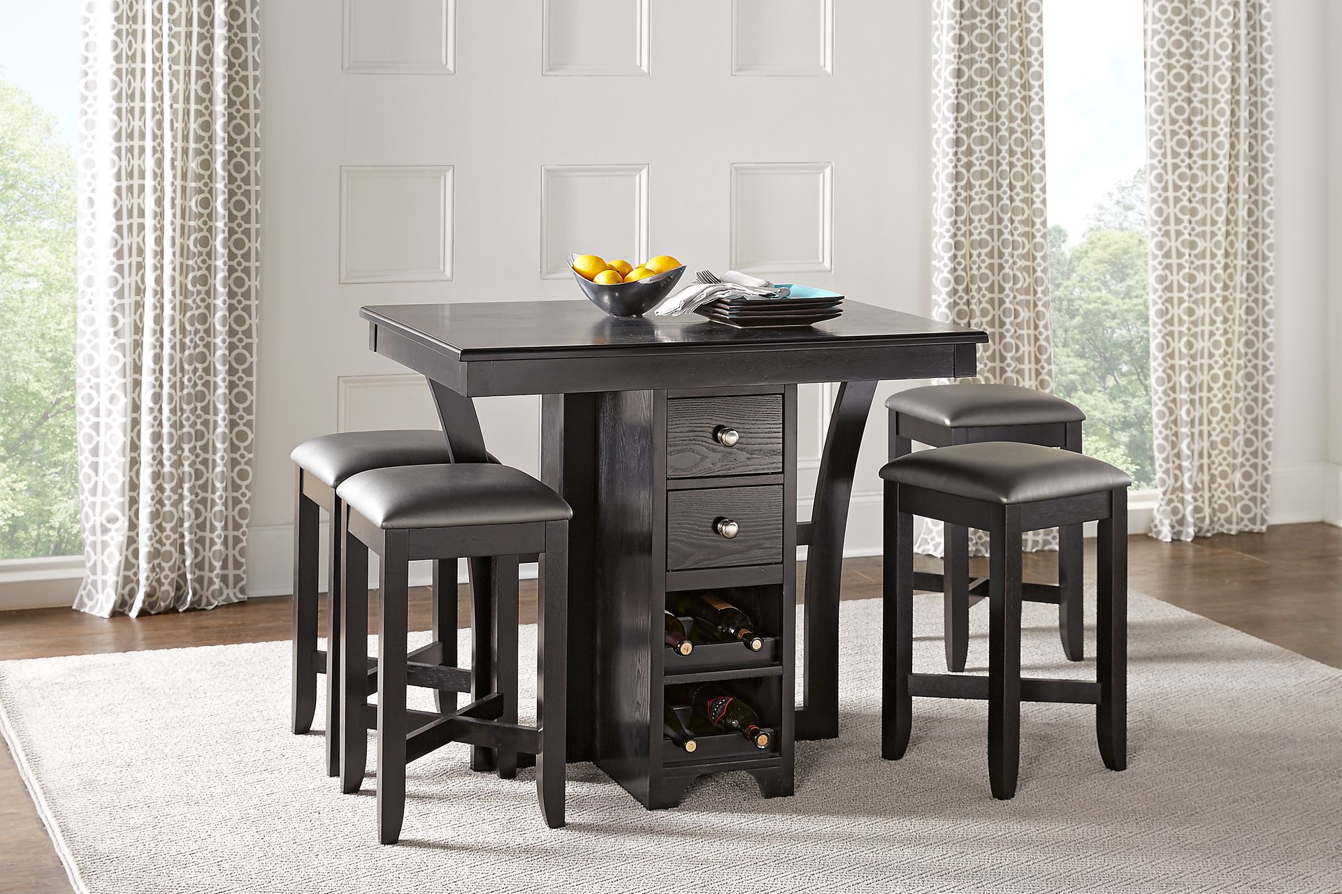 Ellwood Black 5 Pc Bar Height Dining Set - Image 1