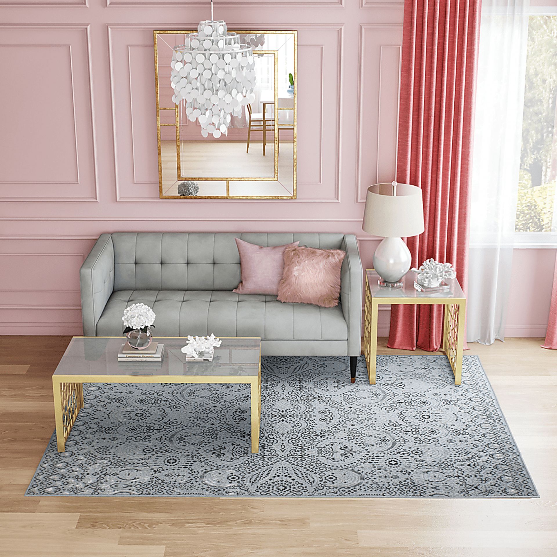 CosmoLiving By Cosmopolitan Ellyse Light Blue 8' x 10' Rug - Image 5