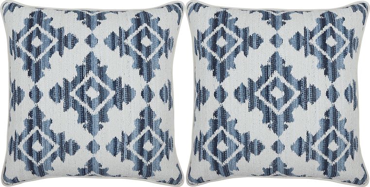 Elmaple Dark Blue Indoor/Outdoor Accent Pillow, Set of Two