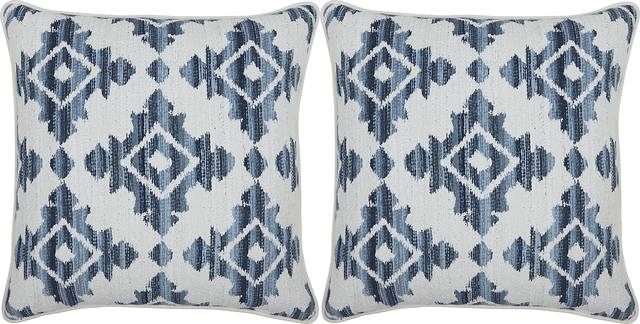 Elmaple Dark Blue Indoor/Outdoor Accent Pillow, Set of Two - Thumbnail - Image 1