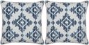 Elmaple Dark Blue Indoor/Outdoor Accent Pillow, Set of Two