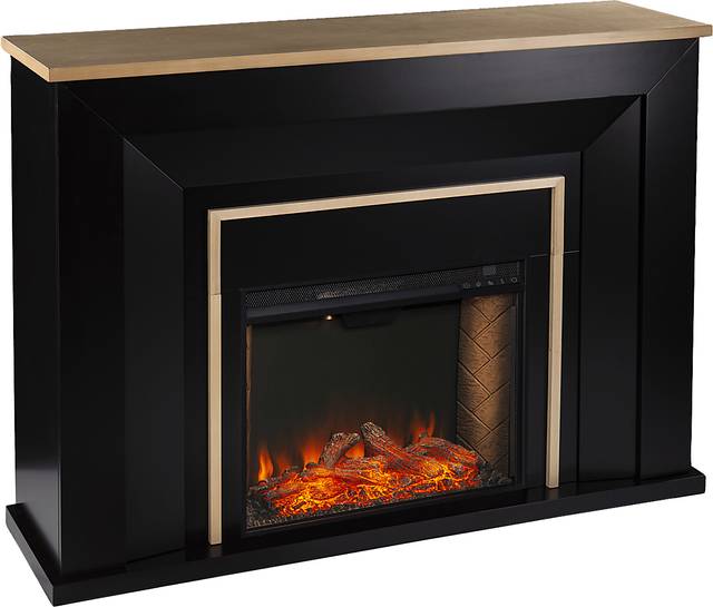 Elmington III Black 52 in. Console, With Smart Electric Fireplace - Thumbnail - Image 1