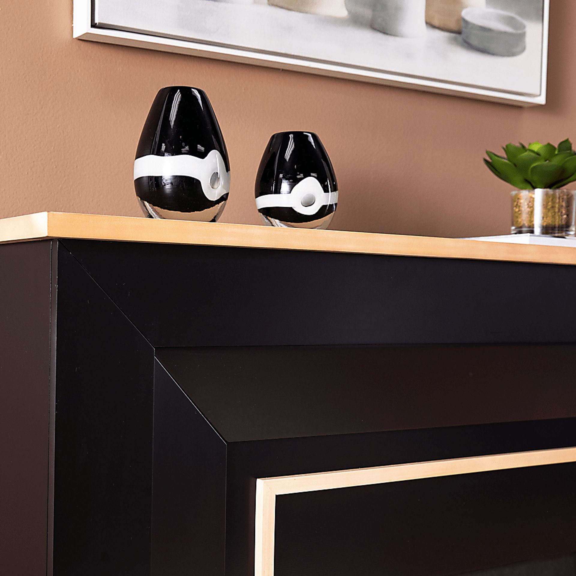 Elmington II Black 52 in. Console With Electric Log Fireplace - Image 6
