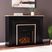 Elmington II Black 52 in. Console With Electric Log Fireplace